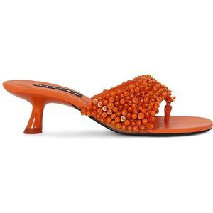 Orange Beaded Women's Heels